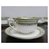 Set of 5 Antique Austrian Bouillon Cups w/Saucers - ca. 1895