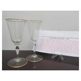 Pair of Antique Lobmeyr Art Nouveau Quatrefoil Iridescent Wine Glasses - Vienna - ca. 1895
