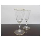 Pair of Antique Lobmeyr Art Nouveau Quatrefoil Iridescent Wine Glasses - Vienna - ca. 1895