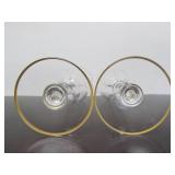 Pair of Antique Lobmeyr Art Nouveau Quatrefoil Iridescent Wine Glasses - Vienna - ca. 1895