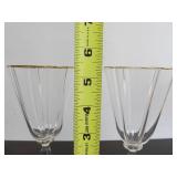 Pair of Antique Lobmeyr Art Nouveau Quatrefoil Iridescent Wine Glasses - Vienna - ca. 1895