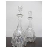 Matching Pair of Antique Cut Crystal Decanter