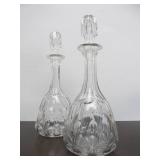 Matching Pair of Antique Cut Crystal Decanter