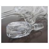 Matching Pair of Antique Cut Crystal Decanter