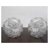 Matching Pair of Antique Cut Crystal Decanter