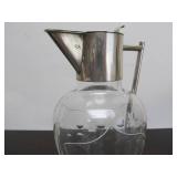 Antique Hallmarked Genuine Silver & Crystal Claret Jug