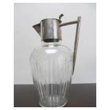 Antique Hallmarked Genuine Silver & Crystal Claret Jug