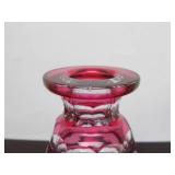 Wonderful Antique Signed Val St. Lambert Cut-to-Clear Cranberry Crystal/Glass Decanter