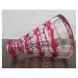 Wonderful Antique Signed Val St. Lambert Cut-to-Clear Cranberry Crystal/Glass Decanter