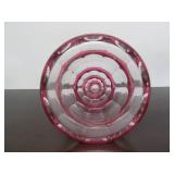 Wonderful Antique Signed Val St. Lambert Cut-to-Clear Cranberry Crystal/Glass Decanter