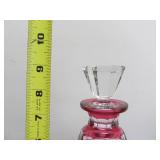 Wonderful Antique Signed Val St. Lambert Cut-to-Clear Cranberry Crystal/Glass Decanter