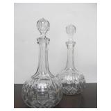 Beautiful Matching Pair of Antique Cut Crystal Decanters