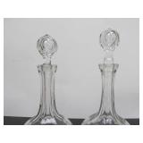 Beautiful Matching Pair of Antique Cut Crystal Decanters