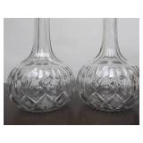 Beautiful Matching Pair of Antique Cut Crystal Decanters