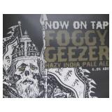 Large Framed FOGGY GEEZER Beer Sign Poster