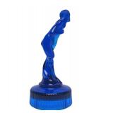 Excellent Figural Maiden Glass Flower Frog #1 - Cobalt Blue
