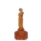 Excellent Figural Maiden Glass Flower Frog #2 - Amber