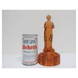 Excellent Figural Maiden Glass Flower Frog #2 - Amber