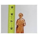 Excellent Figural Maiden Glass Flower Frog #2 - Amber