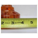 Excellent Figural Maiden Glass Flower Frog #2 - Amber