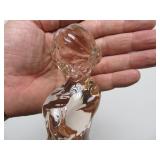 Excellent Figural Glass Maiden Flower Frog #3 - Pink