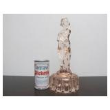 Excellent Figural Glass Maiden Flower Frog #3 - Pink