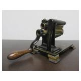 Great Looking Antique ca. 188 Brass & Cast Iron Hand Crank Fluting Iron