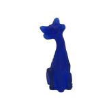 Fantastic Large FENTON Cobalt Blue Satin Glass Alley Cat Sculpture - ffogkc 2006