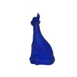 Fantastic Large FENTON Cobalt Blue Satin Glass Alley Cat Sculpture - ffogkc 2006