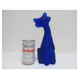 Fantastic Large FENTON Cobalt Blue Satin Glass Alley Cat Sculpture - ffogkc 2006