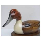Very Nicely Detailed Solid Wood Pintail Drake Duck Decoy w/Base