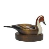 Very Nicely Detailed Solid Wood Pintail Drake Duck Decoy w/Base