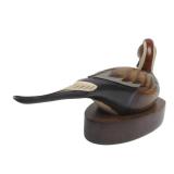 Very Nicely Detailed Solid Wood Pintail Drake Duck Decoy w/Base
