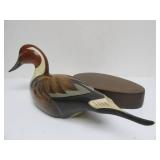 Very Nicely Detailed Solid Wood Pintail Drake Duck Decoy w/Base