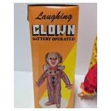 Vintage Battery Operated Laughing Clown Toy w/Original Box