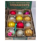 2 Boxes of Vintage Shiny Bright Glass Christmas Ornaments