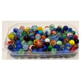 Box Full of Vintage Glass Marbles