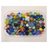 Box Full of Vintage Glass Marbles