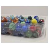 Box Full of Vintage Glass Marbles