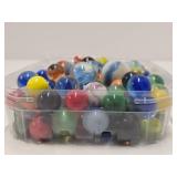 Box Full of Vintage Glass Marbles