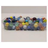 Box Full of Vintage Glass Marbles