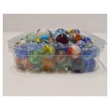 Box Full of Vintage Glass Marbles