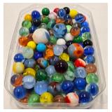 Box Full of Vintage Glass Marbles