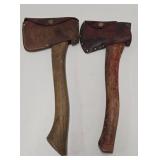 2 Vintage Hatchets w/Head Covers - Plumb & Collins