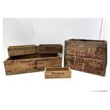 Primitive Antique Wooden Advertising Crates & Boxes