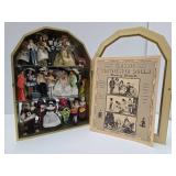 Collection of Vintage Clothespin Dolls w/Display Case & Book