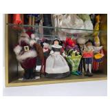 Collection of Vintage Clothespin Dolls w/Display Case & Book