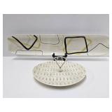 2 Great Looking Mid Century RED WING Pottery Serving Trays