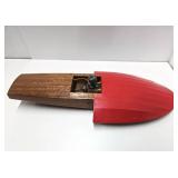 Great Unused Condition Vintage Toy Wooden Pond Boat w/Motor