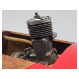 Great Unused Condition Vintage Toy Wooden Pond Boat w/Motor